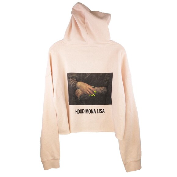 Megan Thee Stallion Hot Girls Hood Mona Lisa Sweatshirt Large Pink Crop Hoodie - Picture 1 of 7